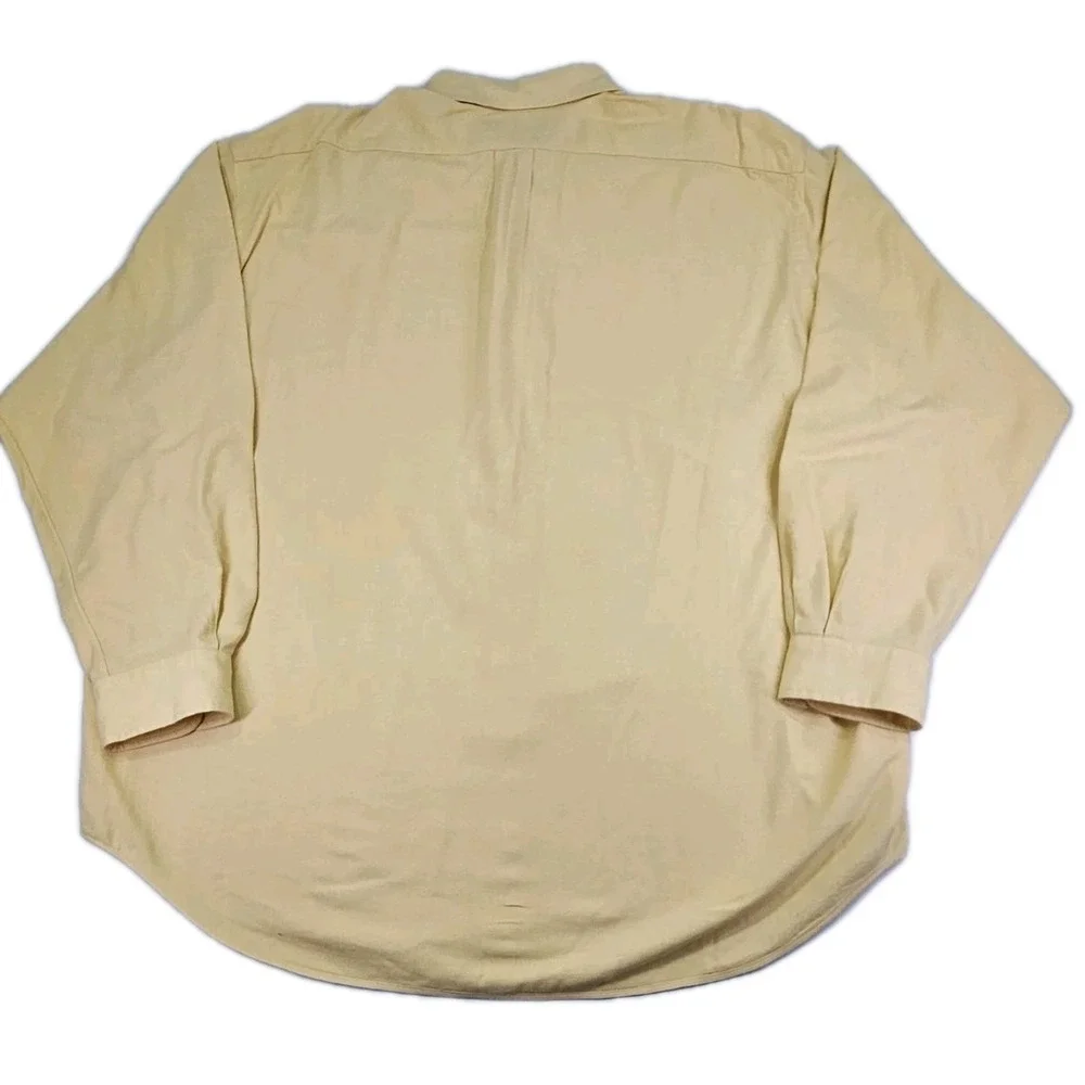 Vintage Polo Ralph‎ Lauren Mens Yellow Blake 20% Wool XXL Chore Button Up Shirt